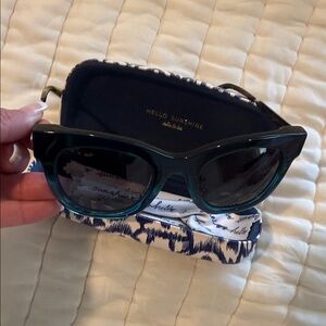 Stella & Dot Black and Teal Sunglasses
